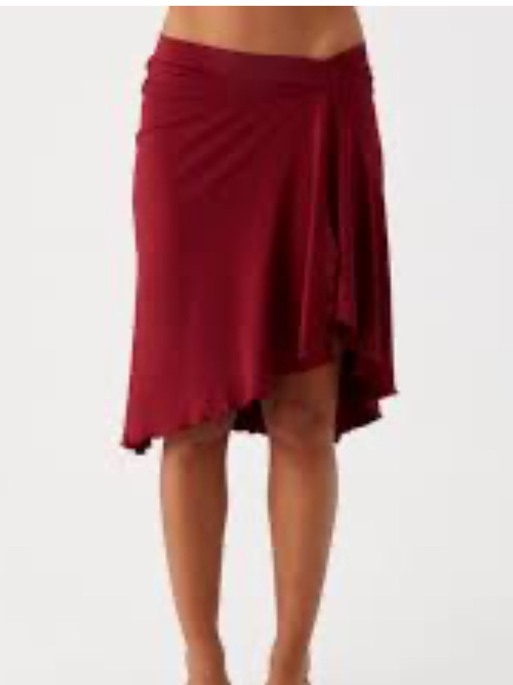 PepperMayo Women’s XS/US 0 Red Midi Skirt – Asymmetrical